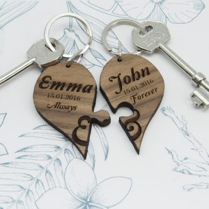 Personalised Couple's Jigsaw Keyring