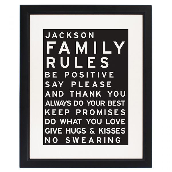 Personalised Family Rules Framed Print