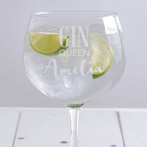 Gin Queen Personalised Glass